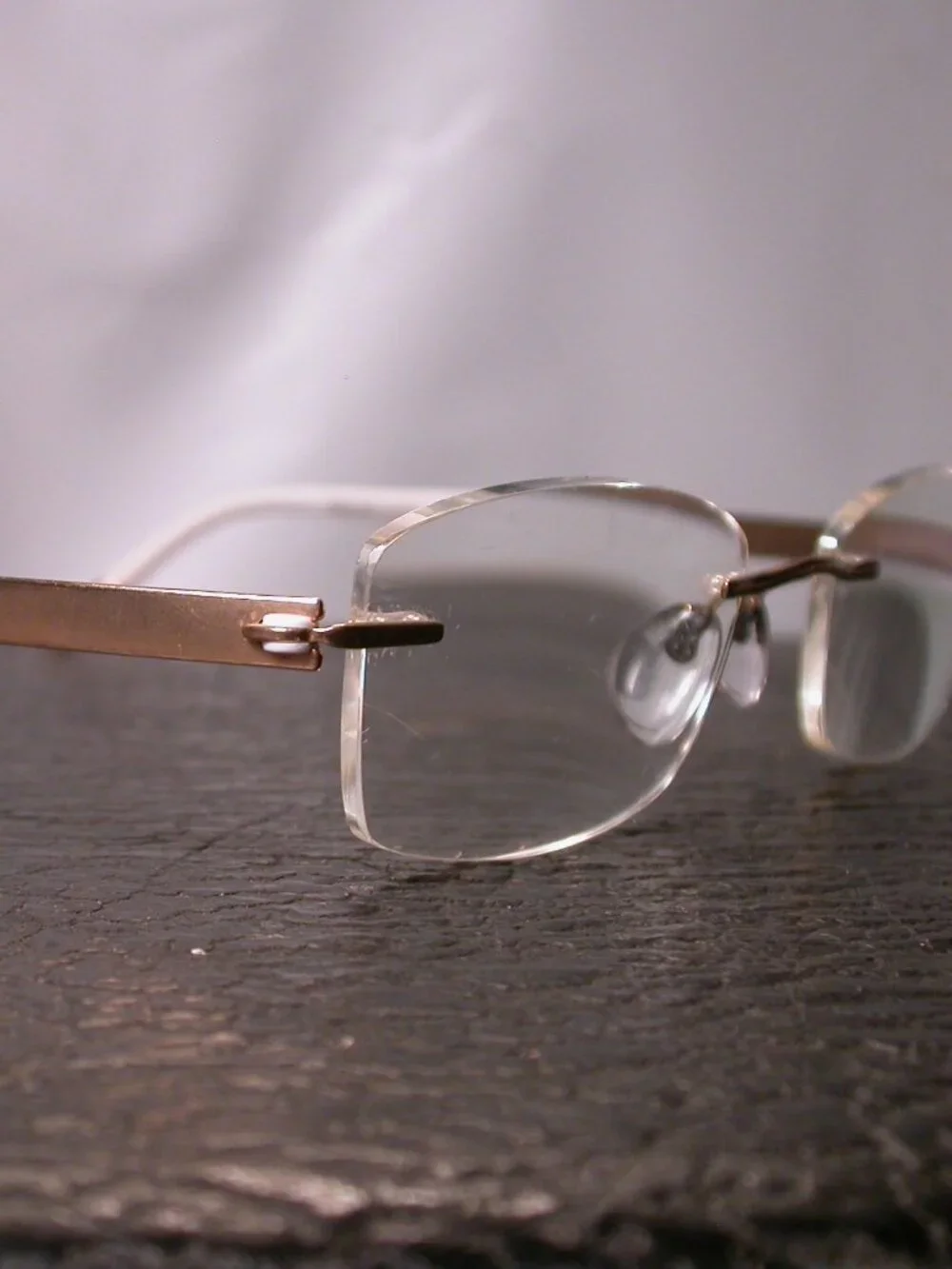 Silhouette Titan Frameless White and Gold Eyeglasses Made in Austria